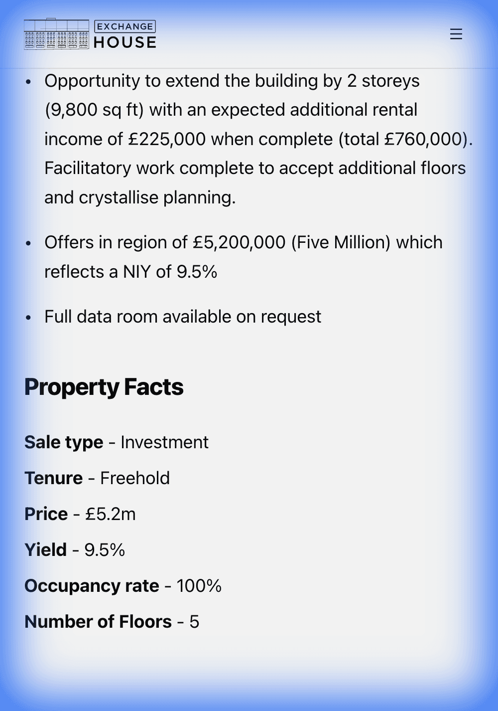 Property Facts Table